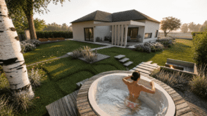 Jacuzzi w ogrodzie